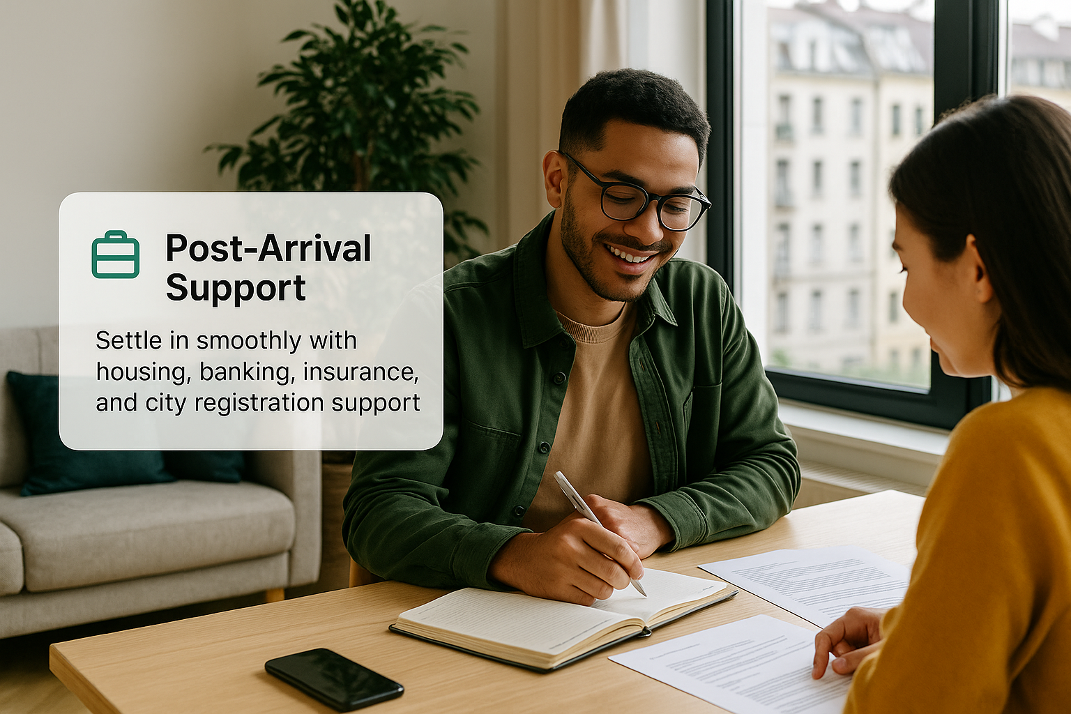 New student settling into accommodation